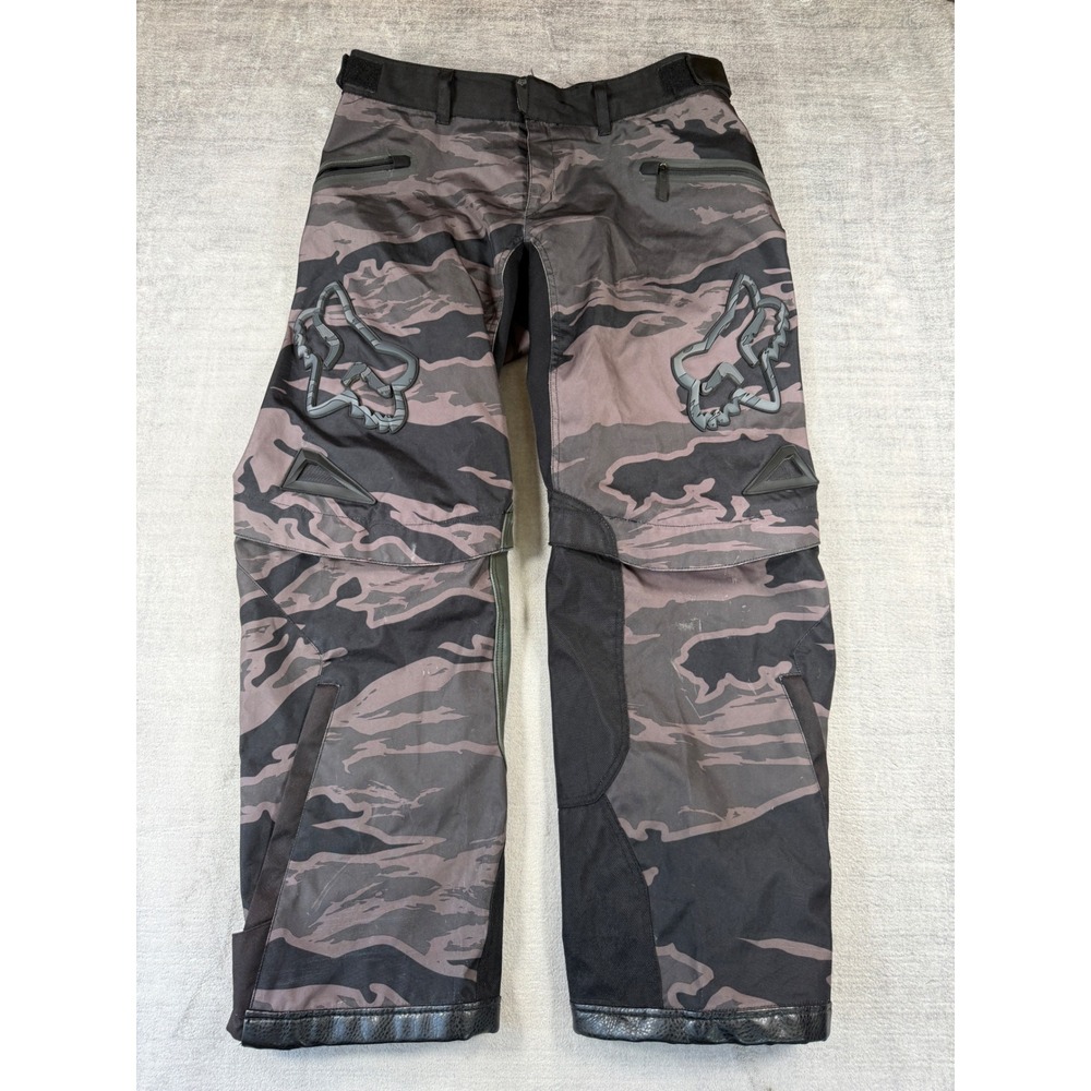 Fox Racing Pants Mens 38 Black Nomad Motocross Tiger Stripe Camo MX Riding